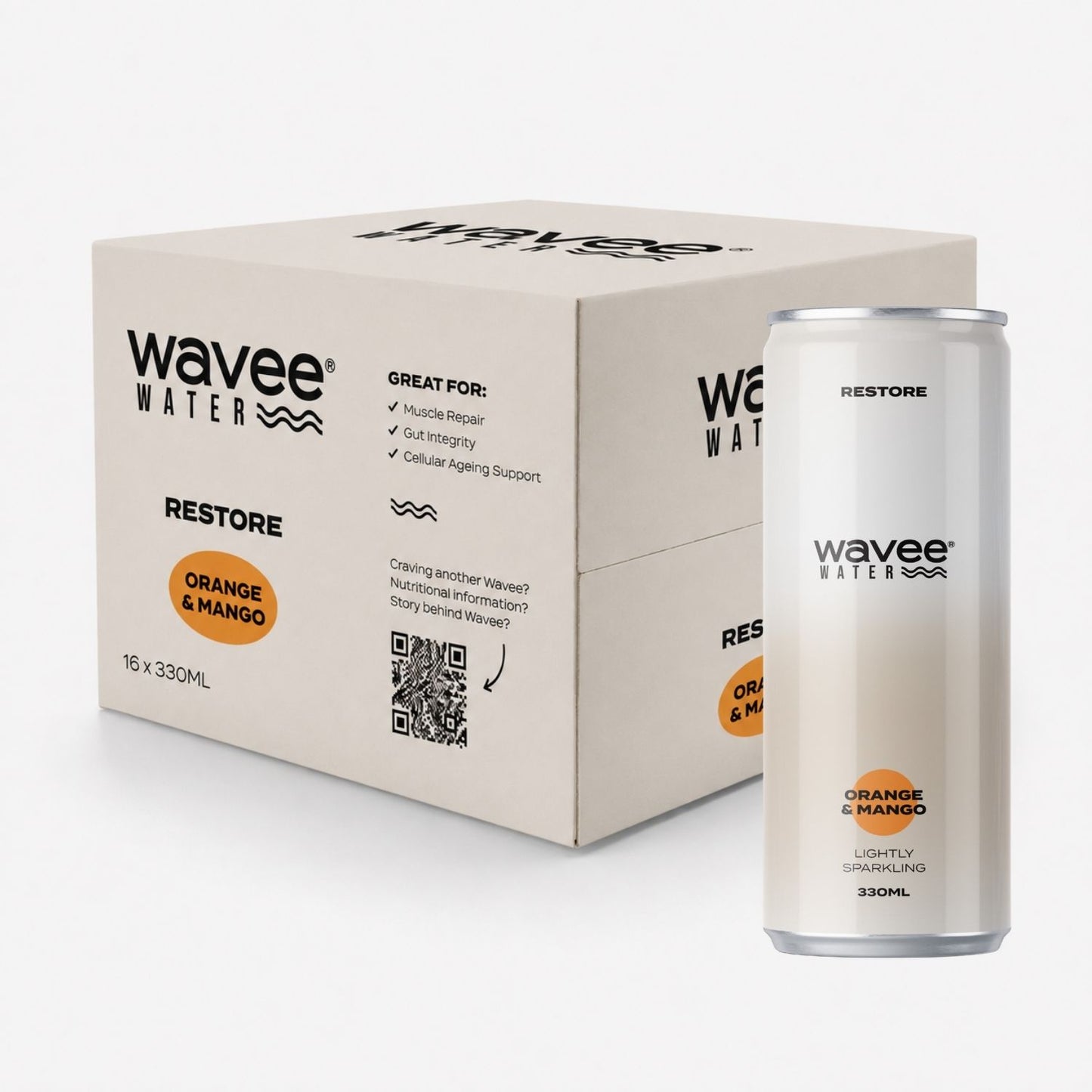 
                  
                    Wavee Water Restore Orange and Mango Sparkling Water
                  
                